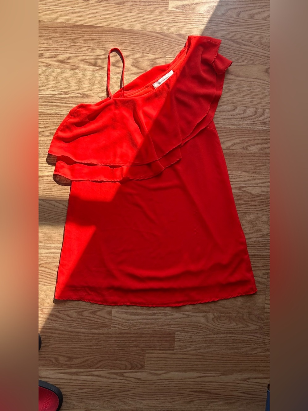 The Impeccable Pig One Shoulder Orange Top Or Mini Dress Size Medium